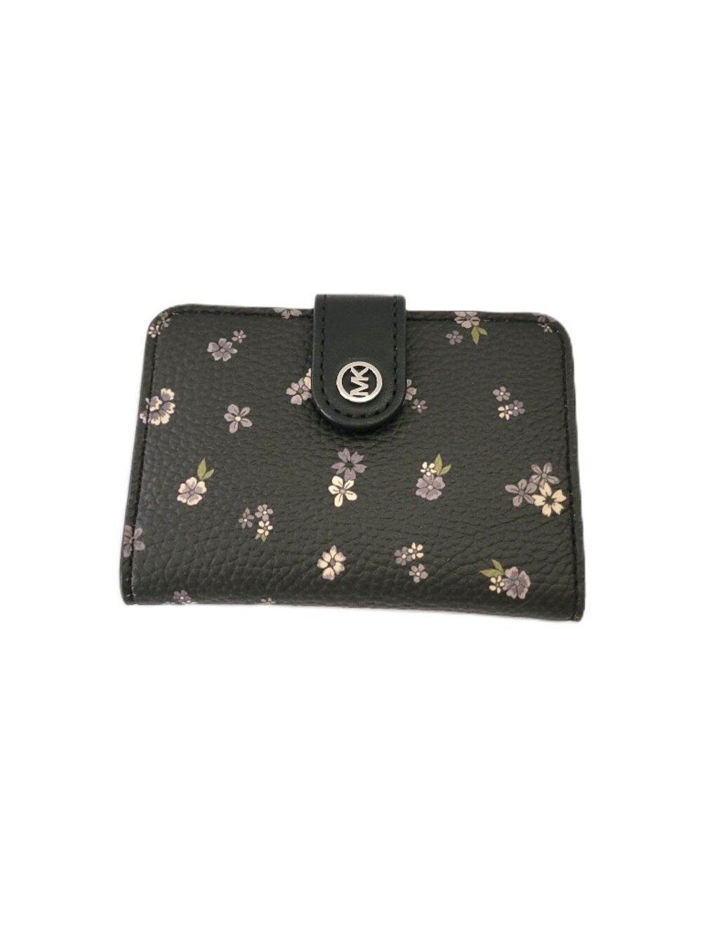 Michael Kors Jet Set Travel Small Tab Bifold Card Case Floral Print Black